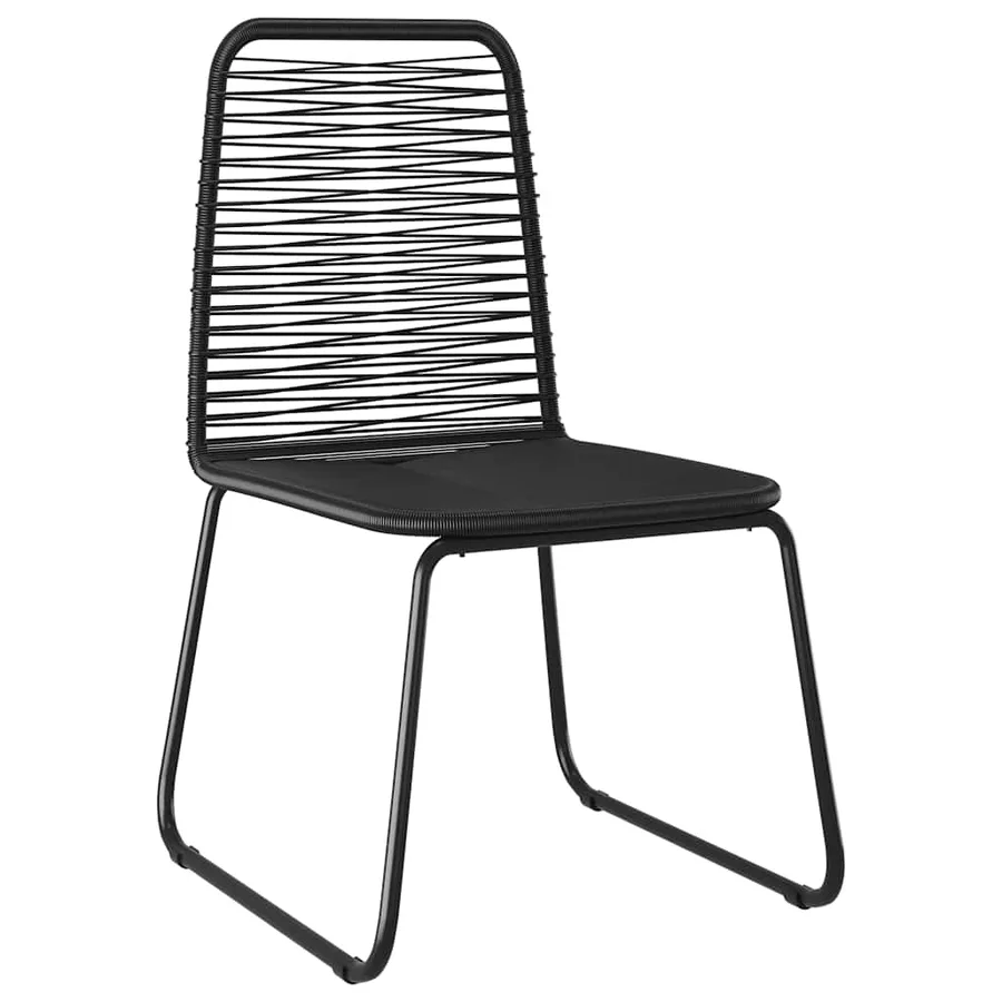 Ensemble de salle à manger pour jardin 5 pcs Noir - 6