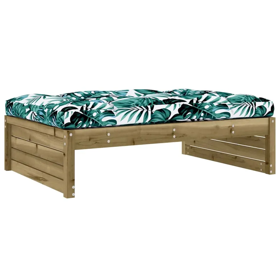 Repose-pied de jardin 120x80 cm bois de pin imprégné - 2