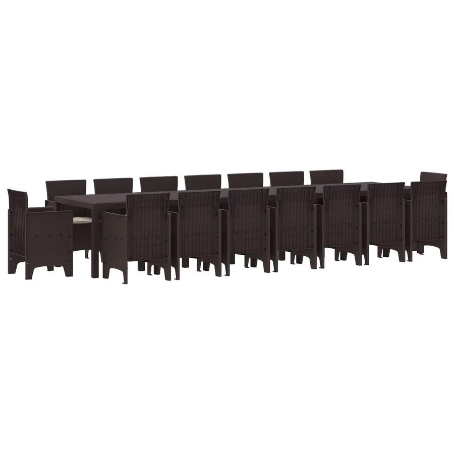 Ensemble de salle à manger de jardin avec coussins 17 pcs - 2