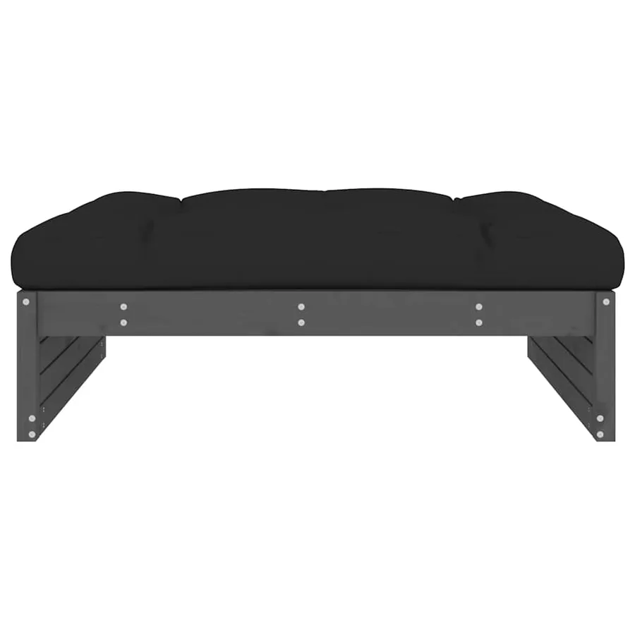 Repose-pied de jardin 120x80 cm gris bois de pin massif - 3