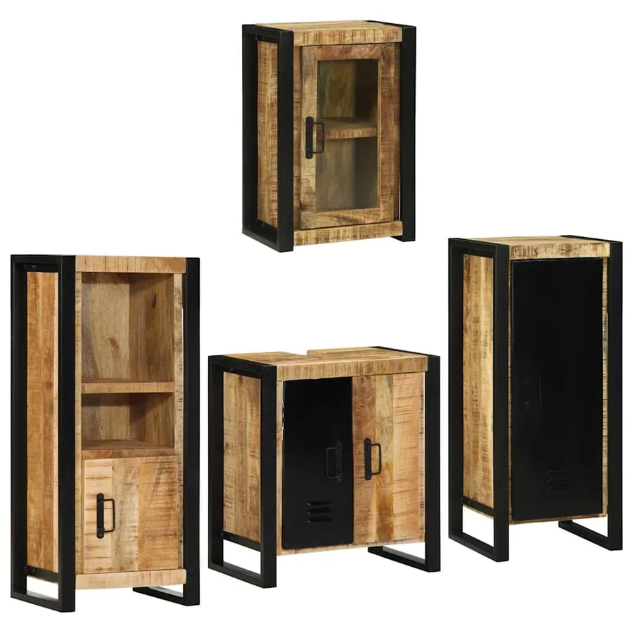Ensemble de mobilier de salle de bain avec étagère 4 pcs - 3