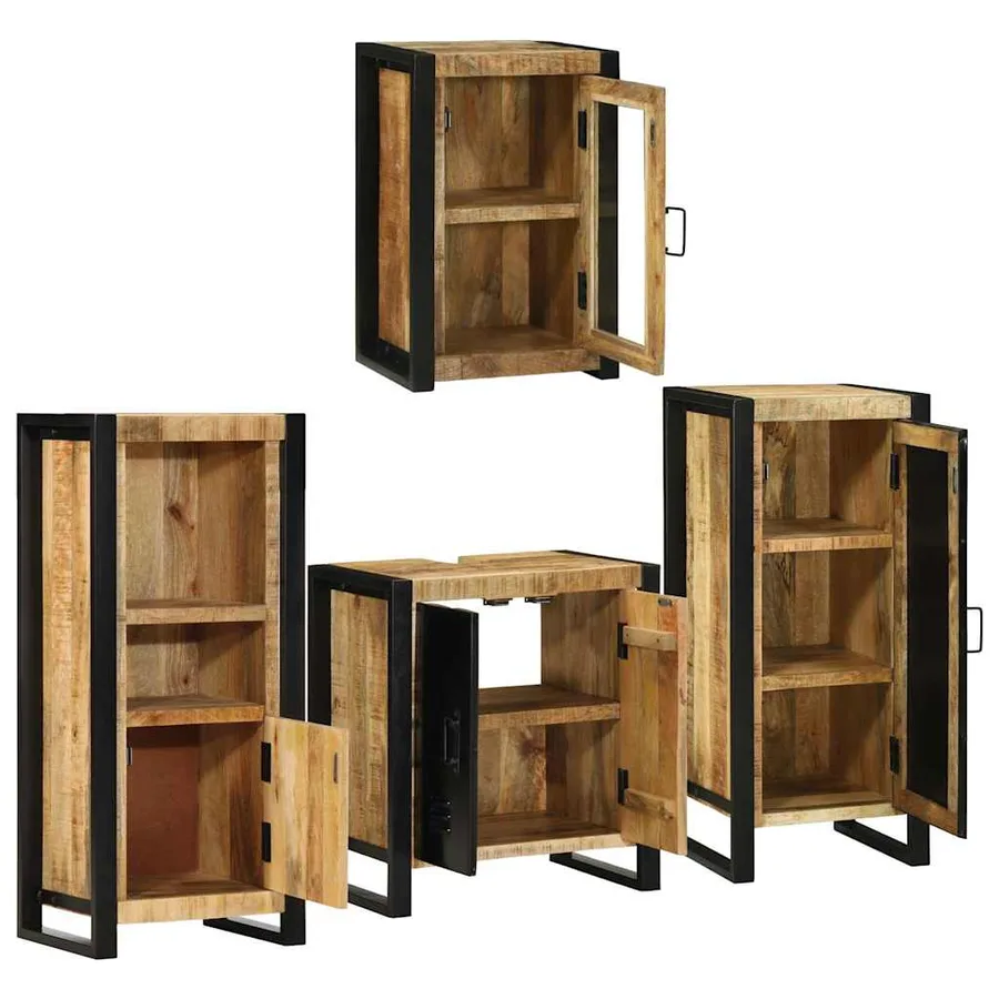 Ensemble de mobilier de salle de bain avec étagère 4 pcs - 4