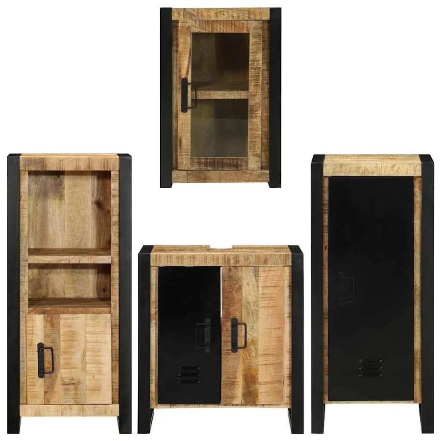 Ensemble de mobilier de salle de bain avec étagère 4 pcs - 9