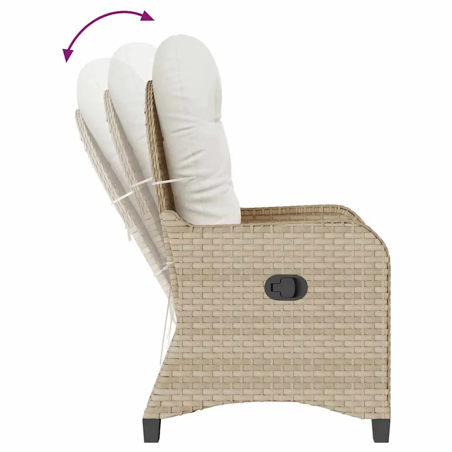 Fauteuil inclinable Beige 56 x 66 x 95 cm polyrotin - 10
