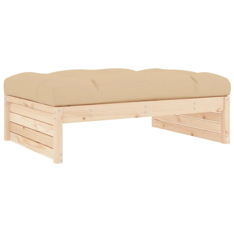 Repose-pied de jardin 120x80 cm bois de pin massif - 2