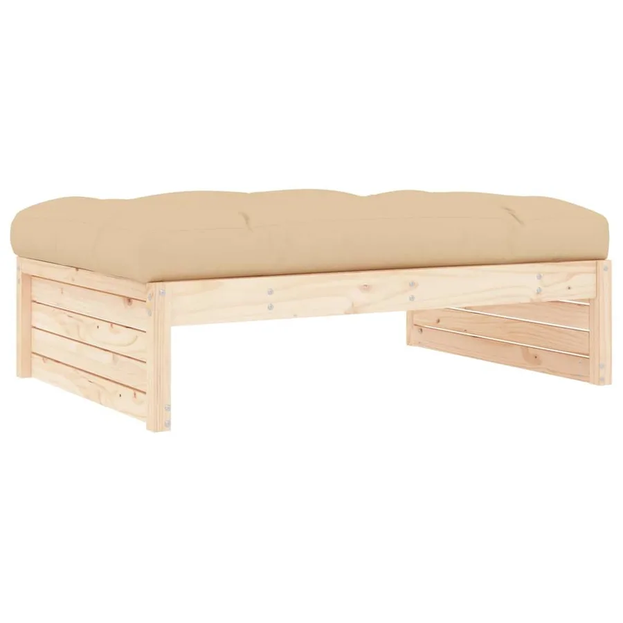 Repose-pied de jardin 120x80 cm bois de pin massif - 6