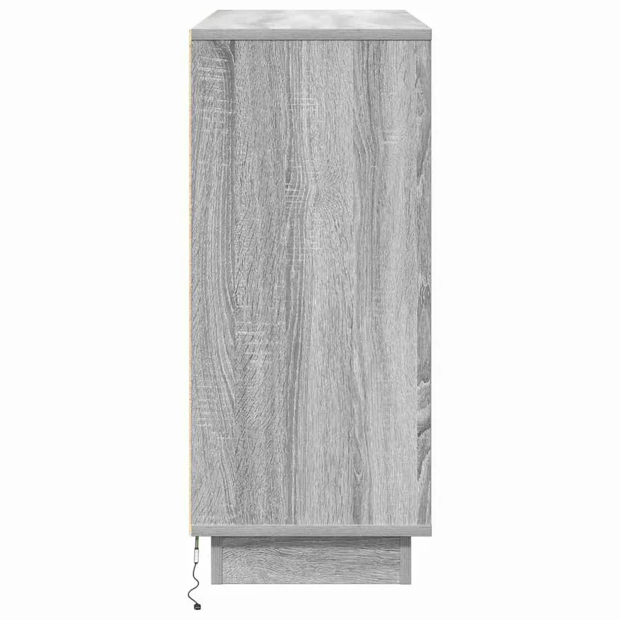 Buffet LED Gris Sonoma 90 x 32 x 75 cm Bois d'ingénierie - 8