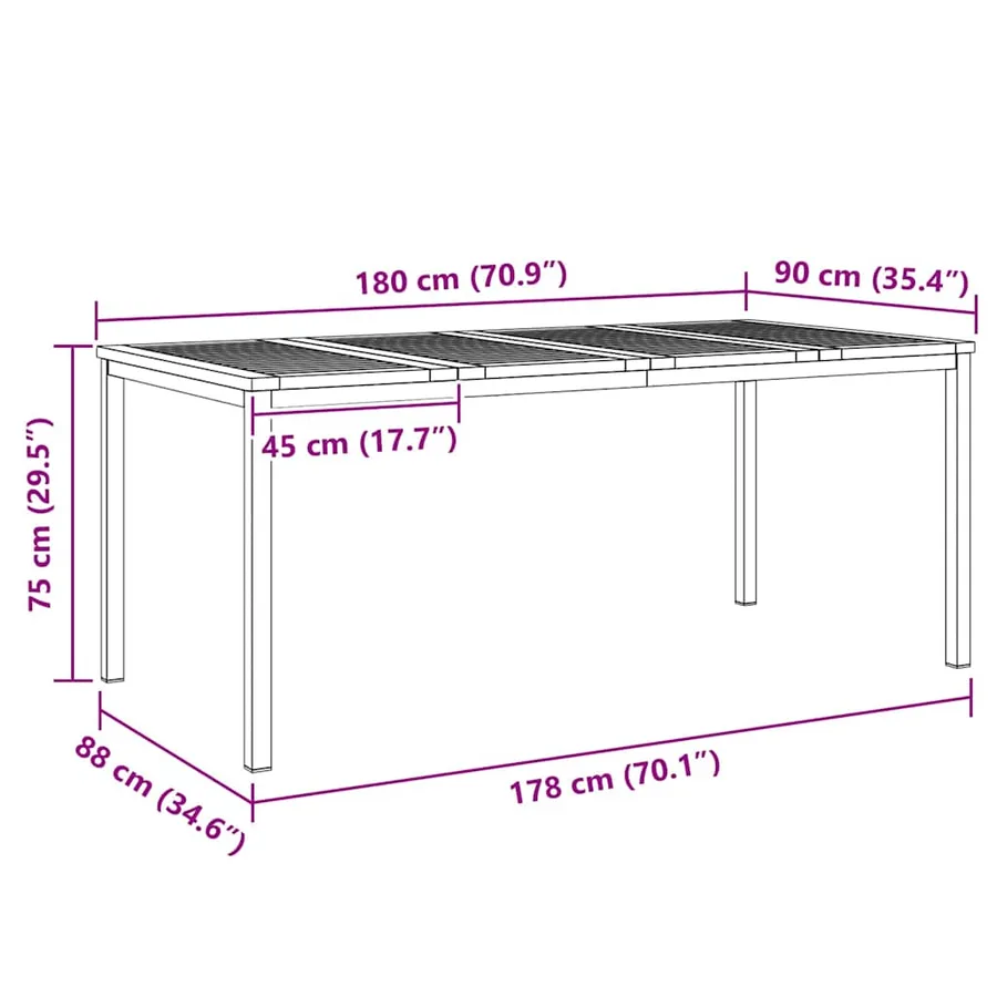 Ensemble de repas extérieur 7 pcs - 10