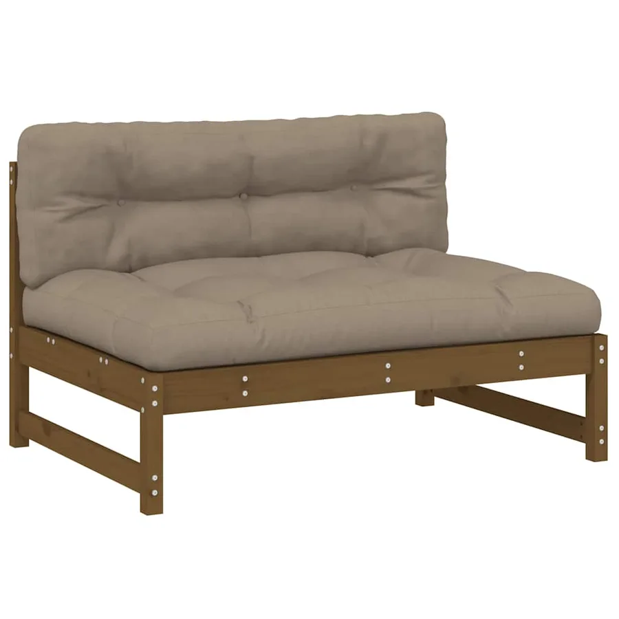 Canapé central 120x80 cm marron miel bois de pin massif - 2