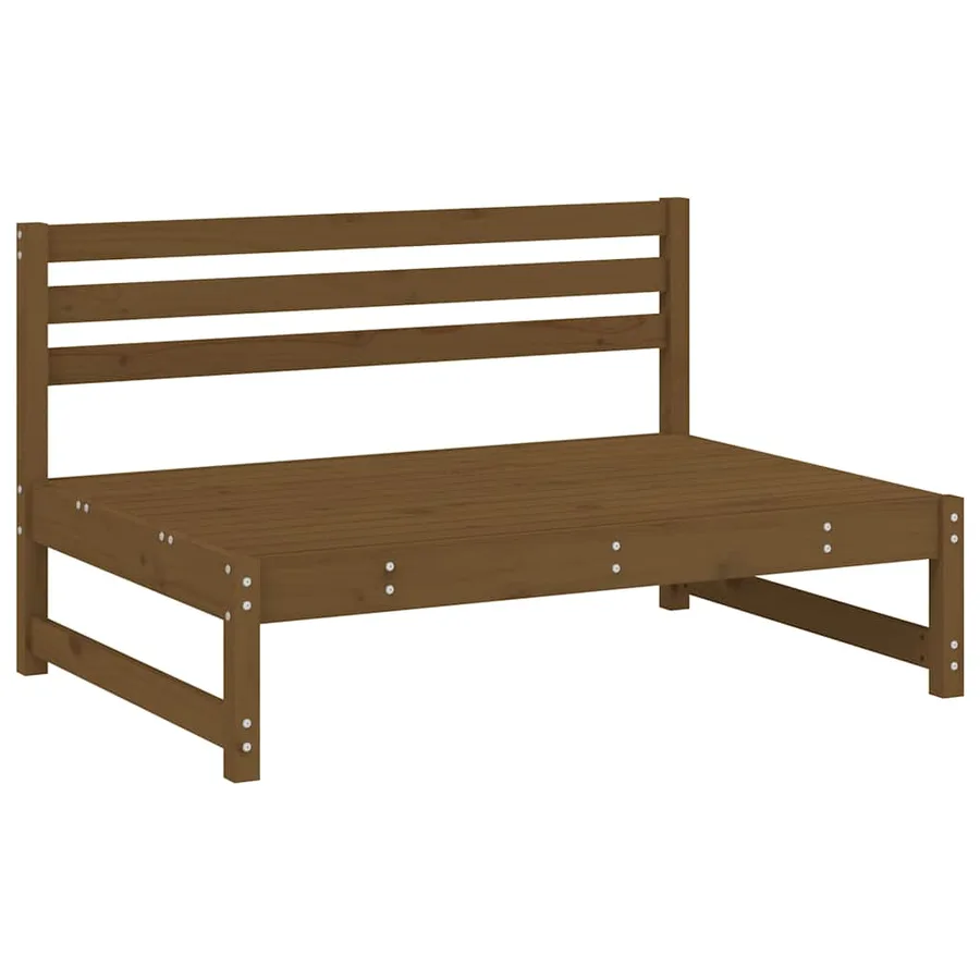 Canapé central 120x80 cm marron miel bois de pin massif - 3