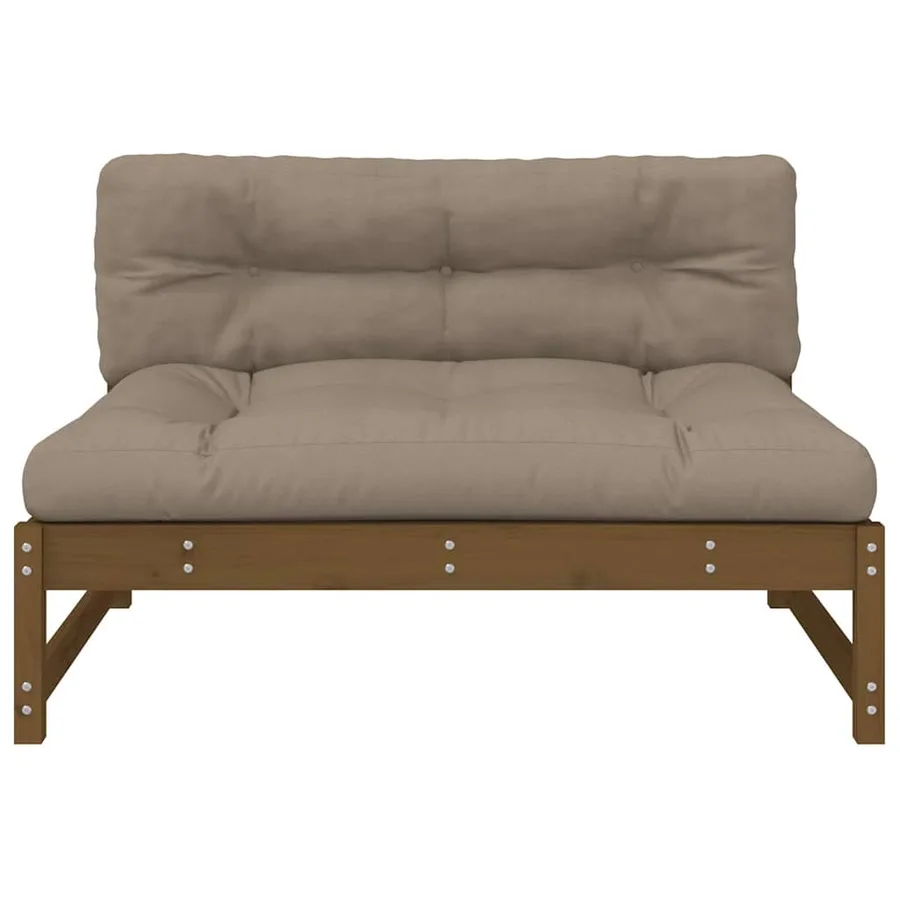 Canapé central 120x80 cm marron miel bois de pin massif - 4