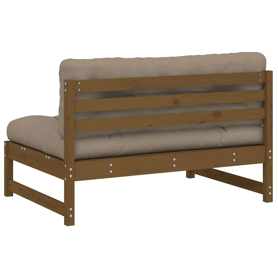 Canapé central 120x80 cm marron miel bois de pin massif - 6