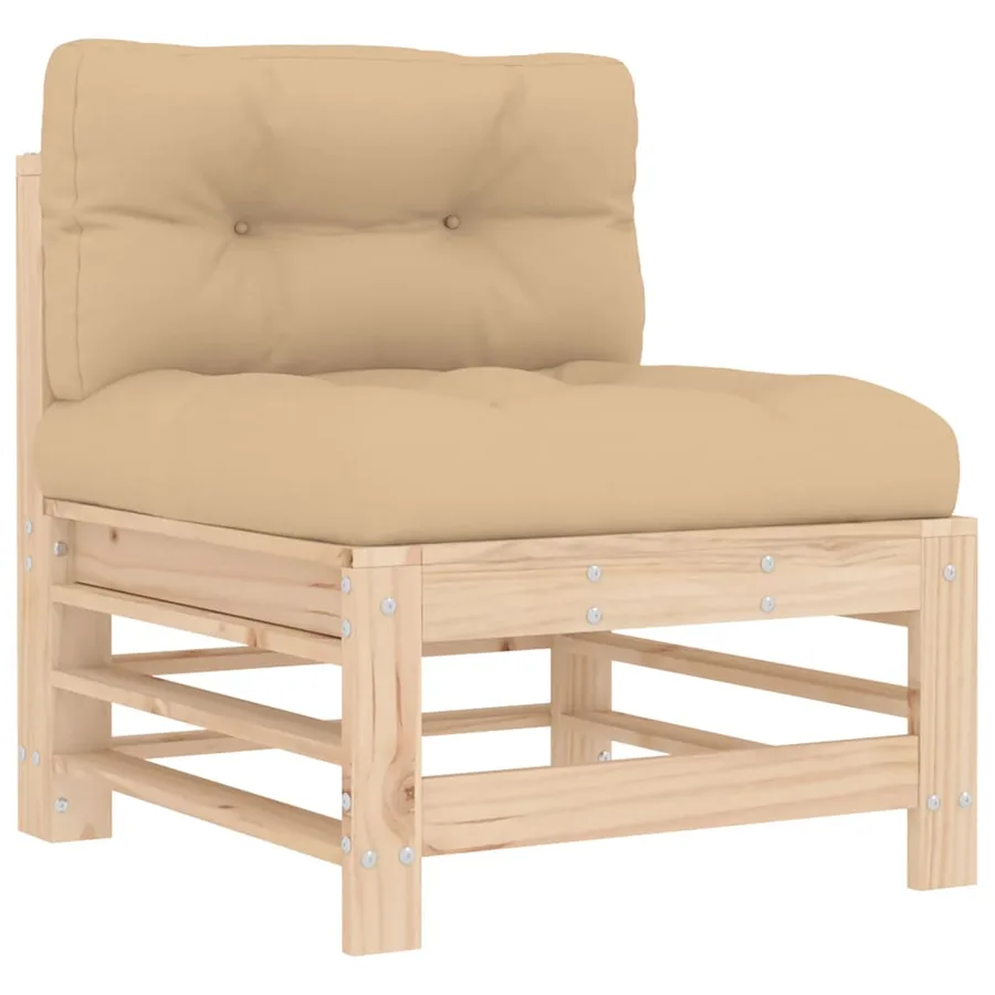 Canapés centraux avec coussins 2 pcs bois de pin massif - 4