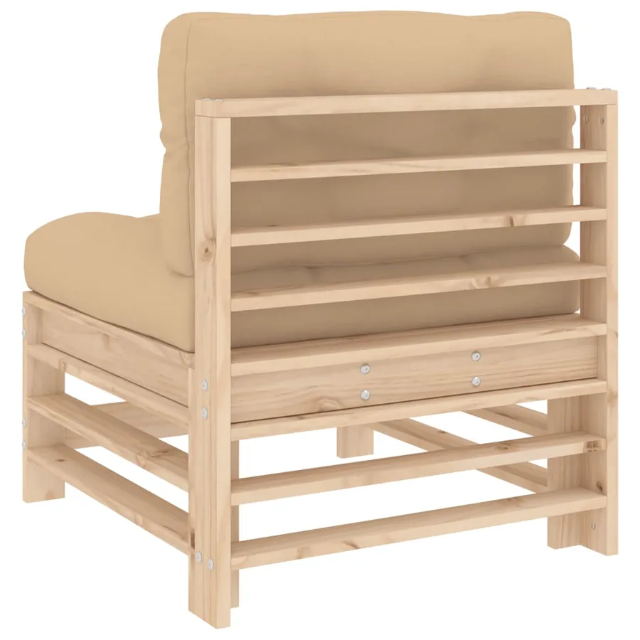 Canapés centraux avec coussins 2 pcs bois de pin massif - 7