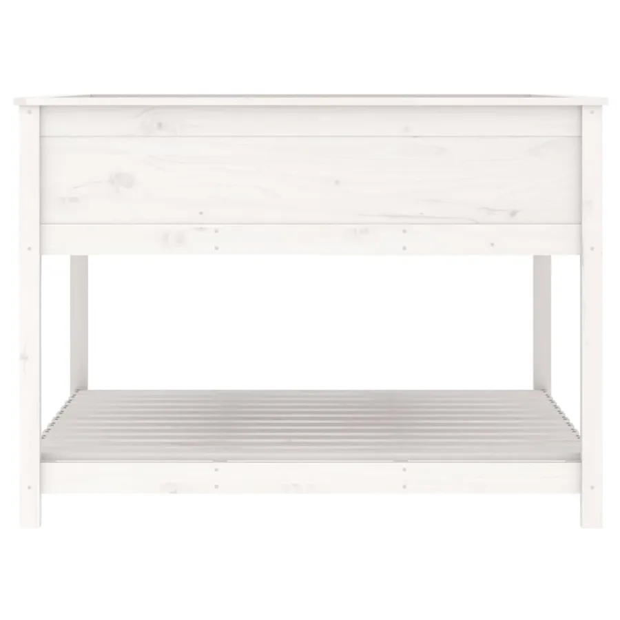 Jardinière et étagère Blanc 111,5x111,5x81cm Bois massif de pin - 6