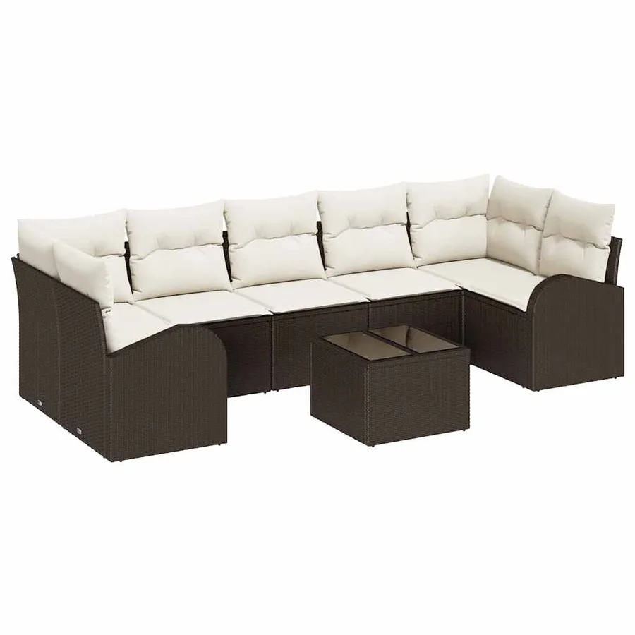 Ensemble de canapé de jardin Marron 55 x 55 x 37 cm polyrotin - 2