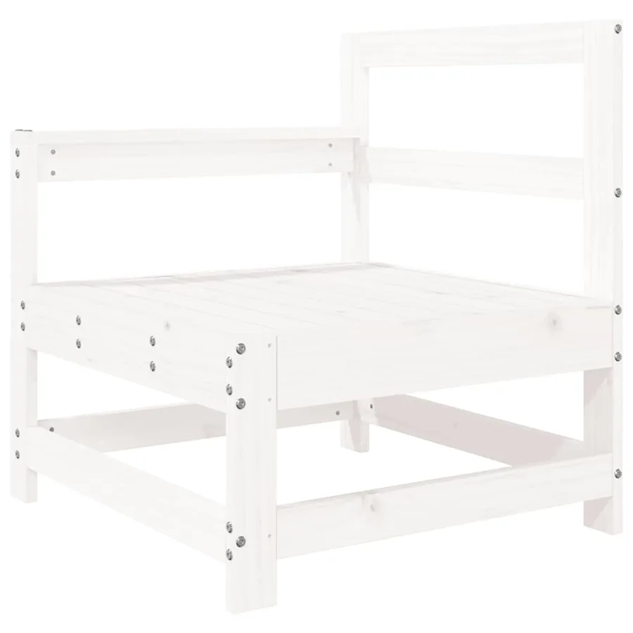 Chaise de jardin avec coussins blanc bois de pin massif - 4