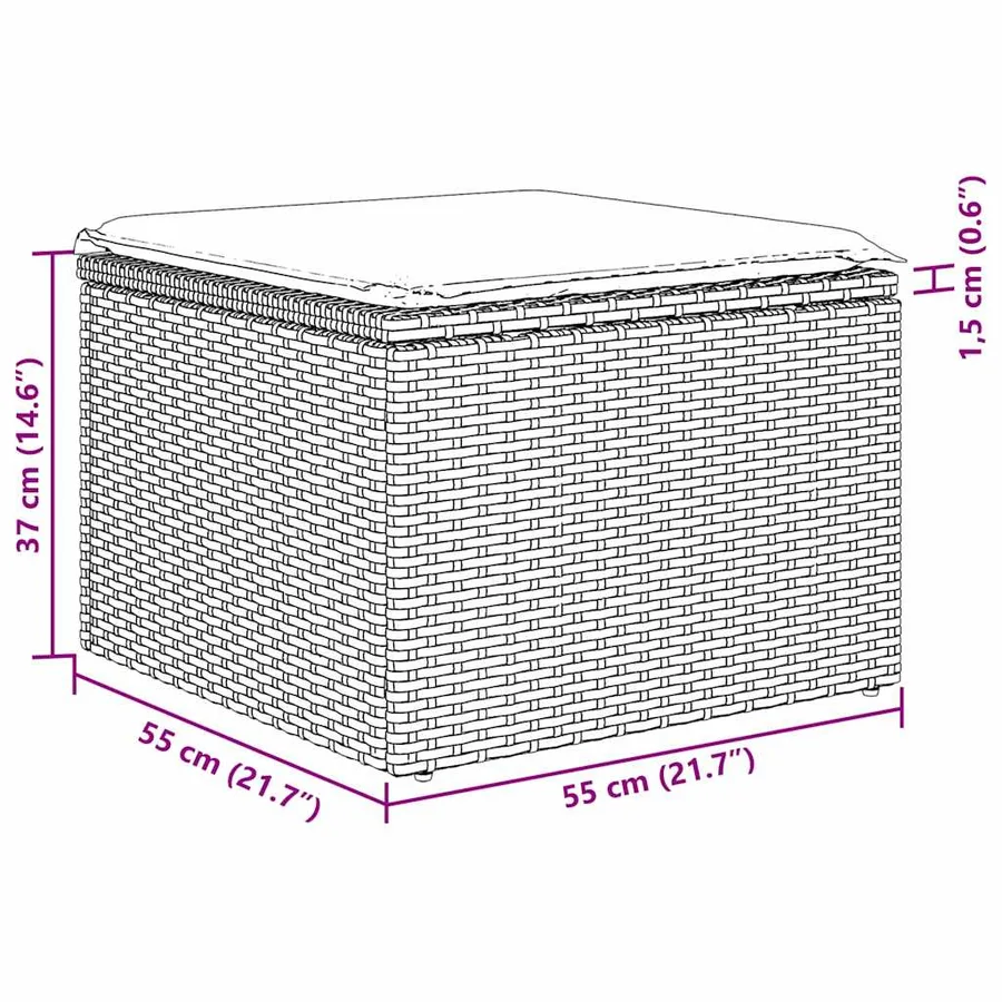 Ensemble de Canapés 9 pcs Beige et Gris clair polyrotin - 17