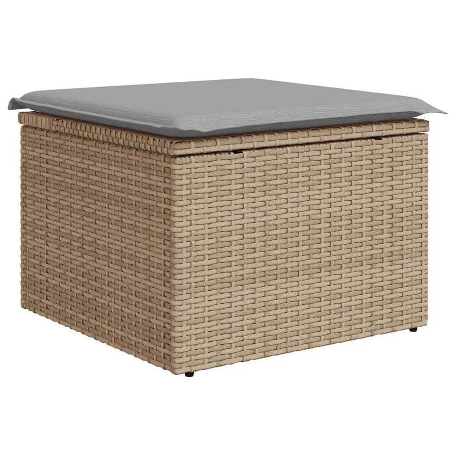 Ensemble de Canapés 9 pcs Beige et Gris clair polyrotin - 7