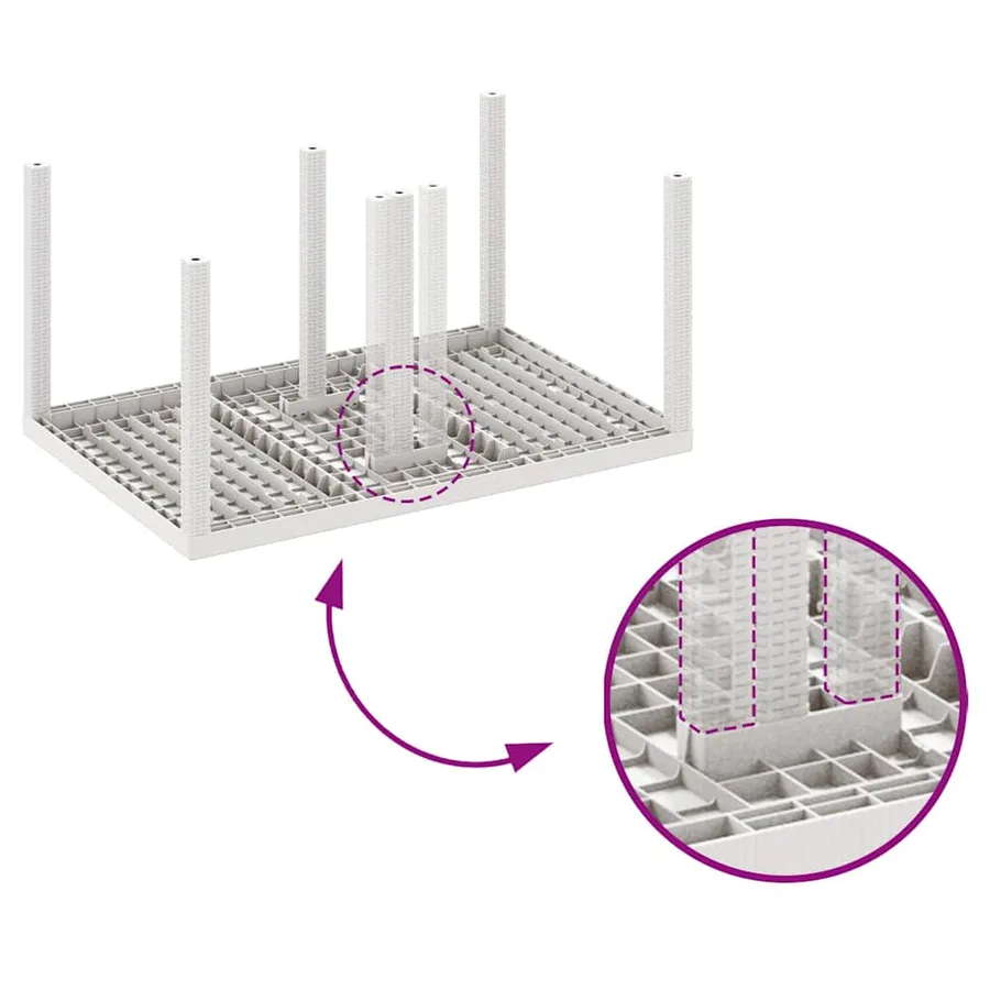Ensemble de salle à manger pour jardin 5 pcs Blanc Rattan Polt - 9
