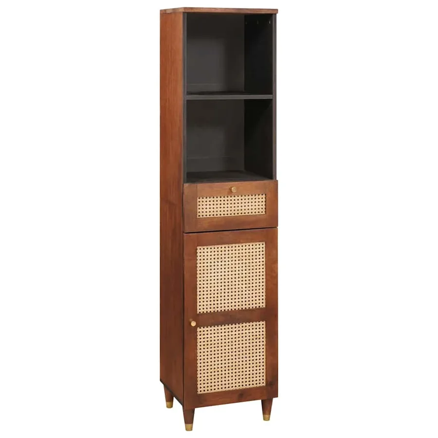 Cabinet de salle de bain avec tiroir 4 pcs Marron et Noir - 5
