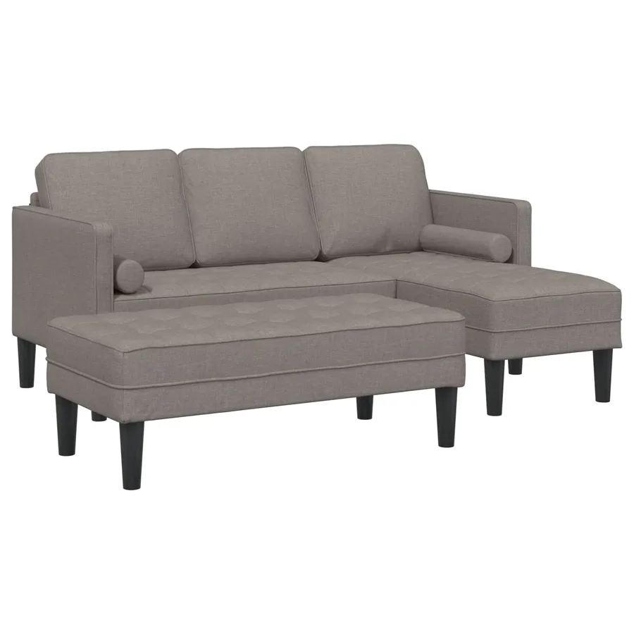 Ensemble de Canapés avec coussin 2 pcs Taupe Polyester - 4