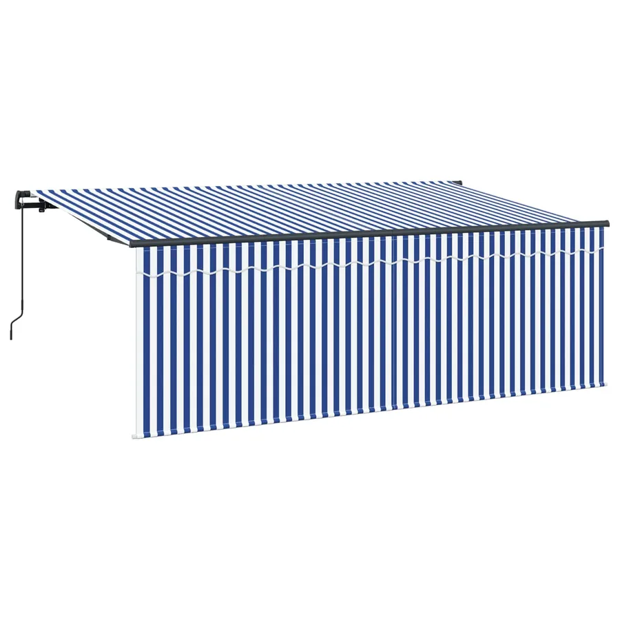 Auvent Rétractable Bleu et Blanc 400 x 200 cm - 4