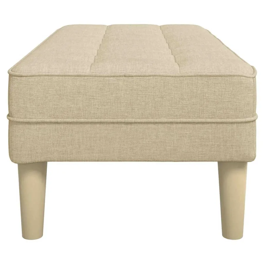 banc avec coussin Crème 113 x 57 x 39 cm tissu - 5