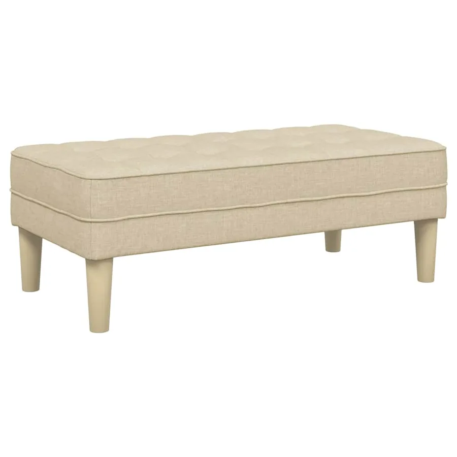 banc avec coussin Crème 113 x 57 x 39 cm tissu - 6