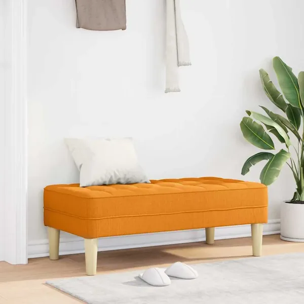 banc avec coussin Jaune foncé 113 x 57 x 39 cm tissu