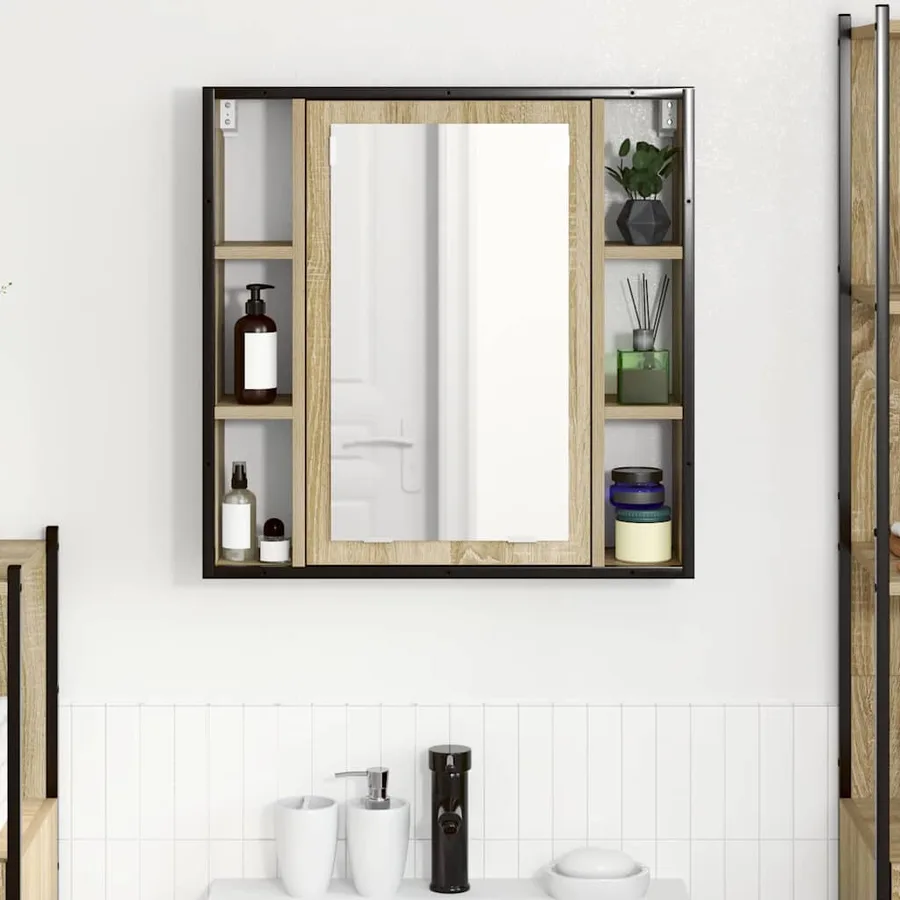 Armoire Miroir Chêne Sonoma 60 x 16 x 60 cm Bois d'ingénierie - 5
