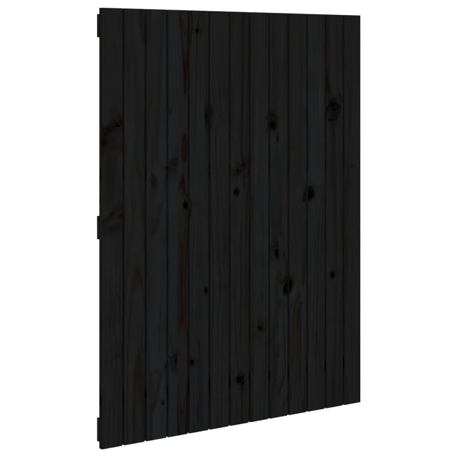 Tête de lit murale Noir 82,5x3x110 cm Bois massif de pin - 2