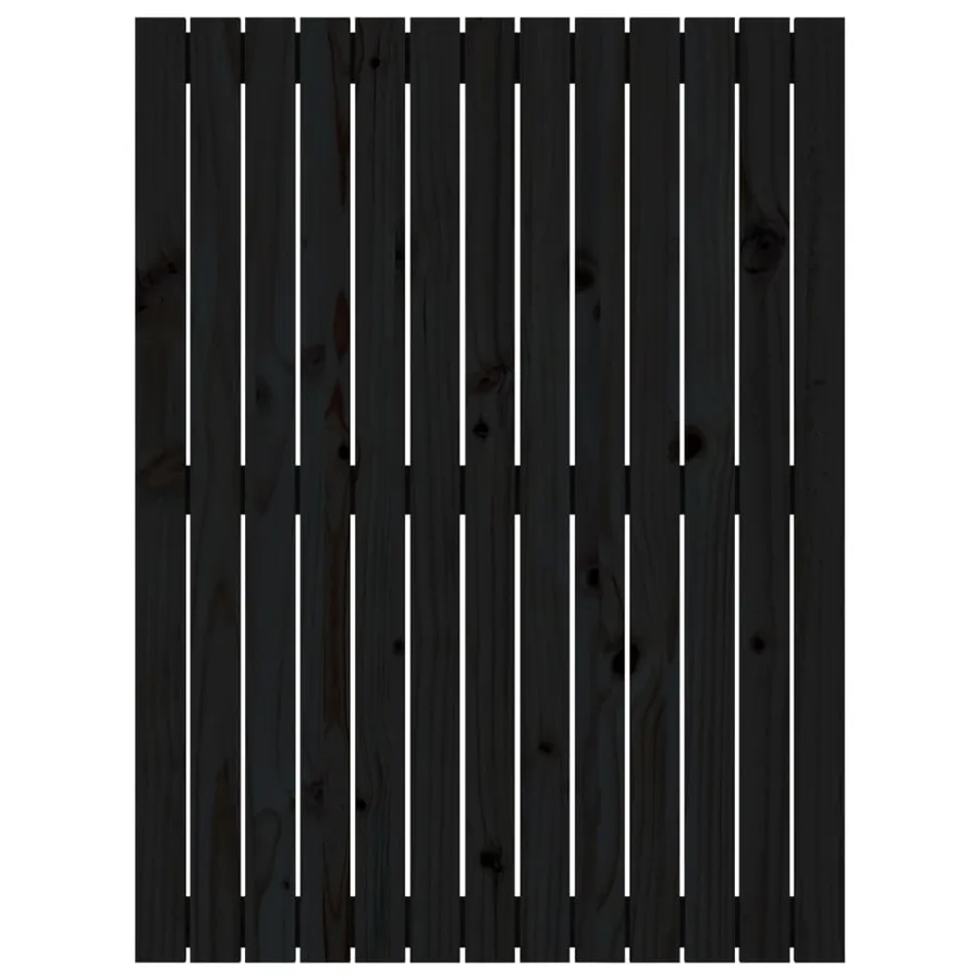 Tête de lit murale Noir 82,5x3x110 cm Bois massif de pin - 4