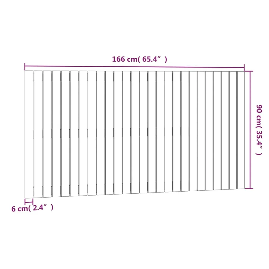 Tête de lit murale 166x3x90 cm Bois massif de pin - 8