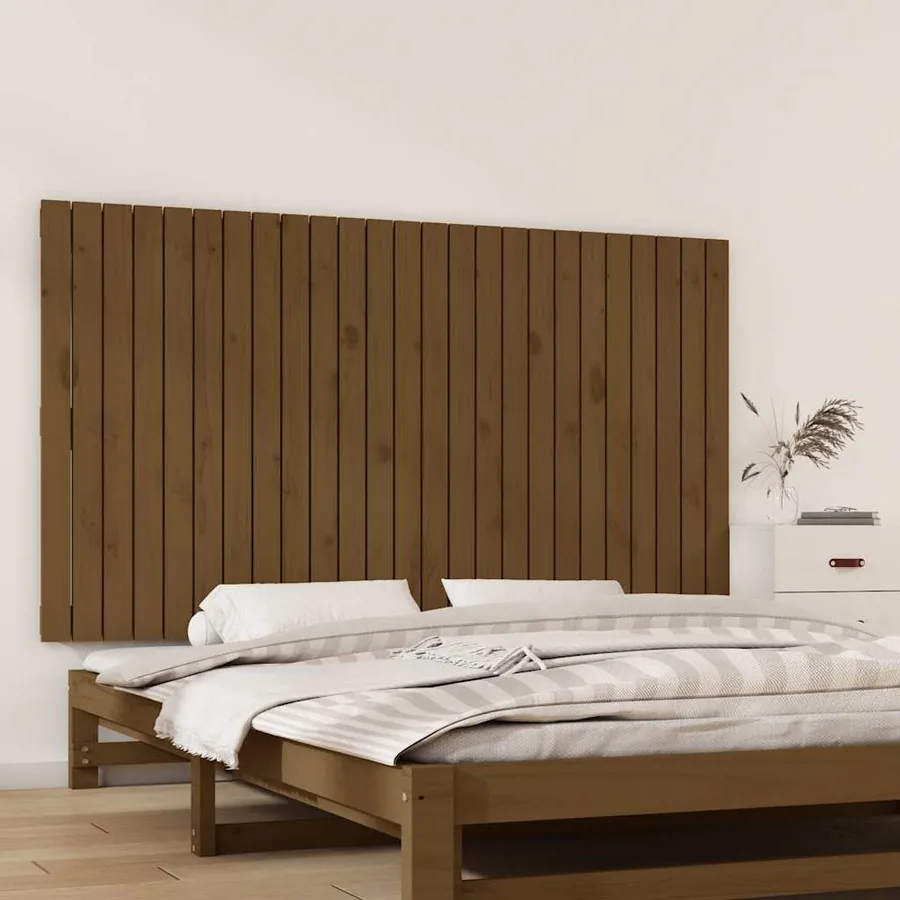 Tête de lit murale Marron miel 159,5x3x90 cm Bois massif de pin
