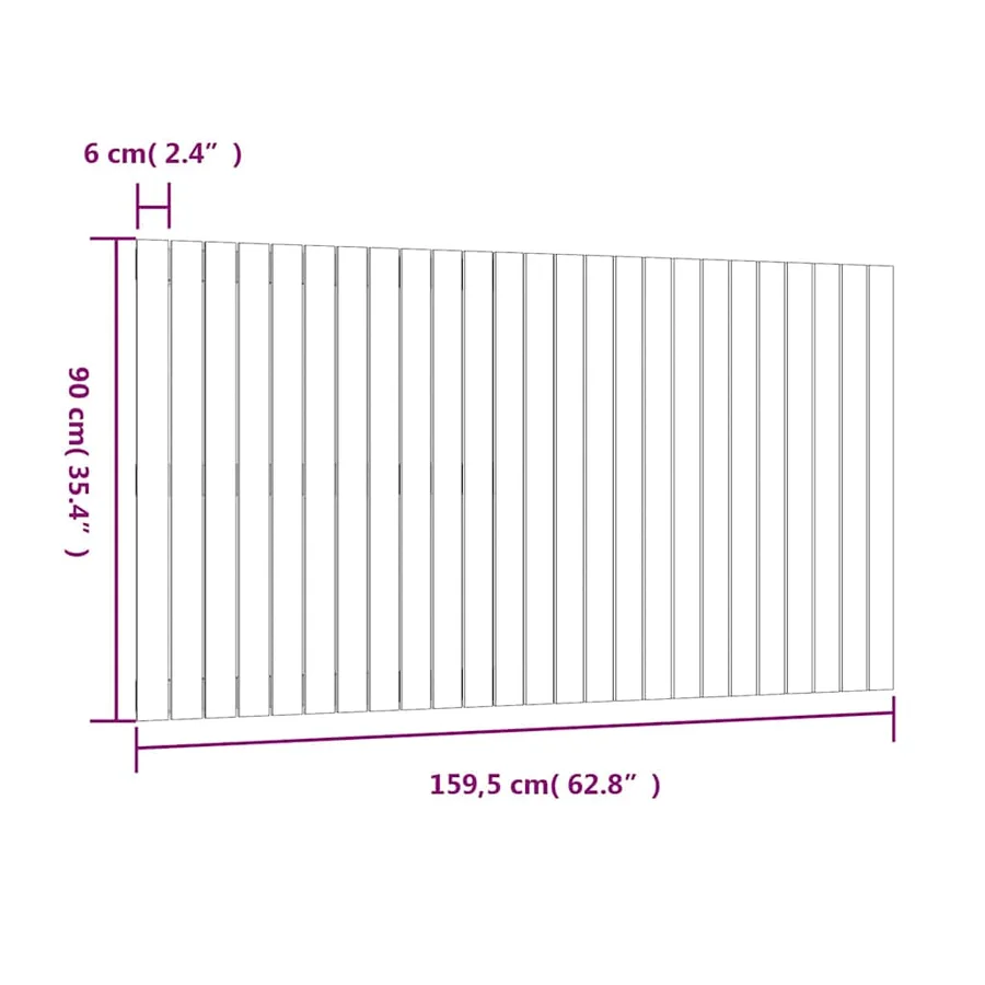 Tête de lit murale Marron miel 159,5x3x90 cm Bois massif de pin - 8