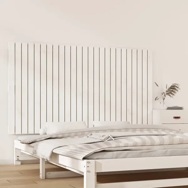 Tête de lit murale Blanc 159,5x3x90 cm Bois massif de pin