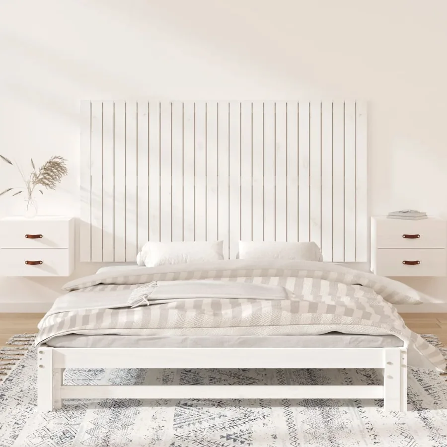 Tête de lit murale Blanc 159,5x3x90 cm Bois massif de pin - 3