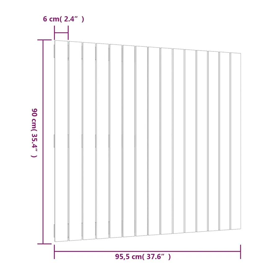 Tête de lit murale Marron miel 95,5x3x90 cm Bois massif de pin - 8