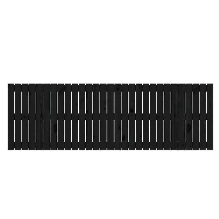Tête de lit murale Noir 185x3x60 cm Bois massif de pin - 4