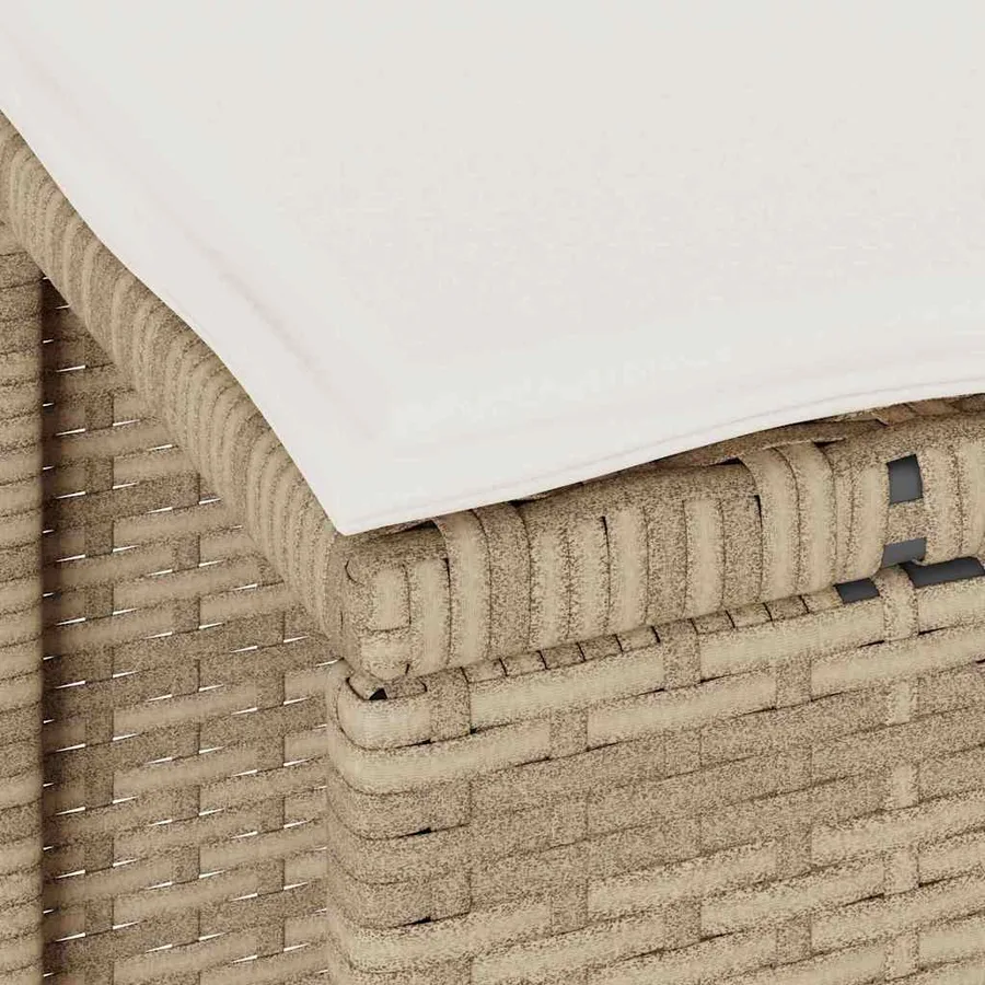 Ensemble de salle à manger pour jardin Beige polyrotin - 10