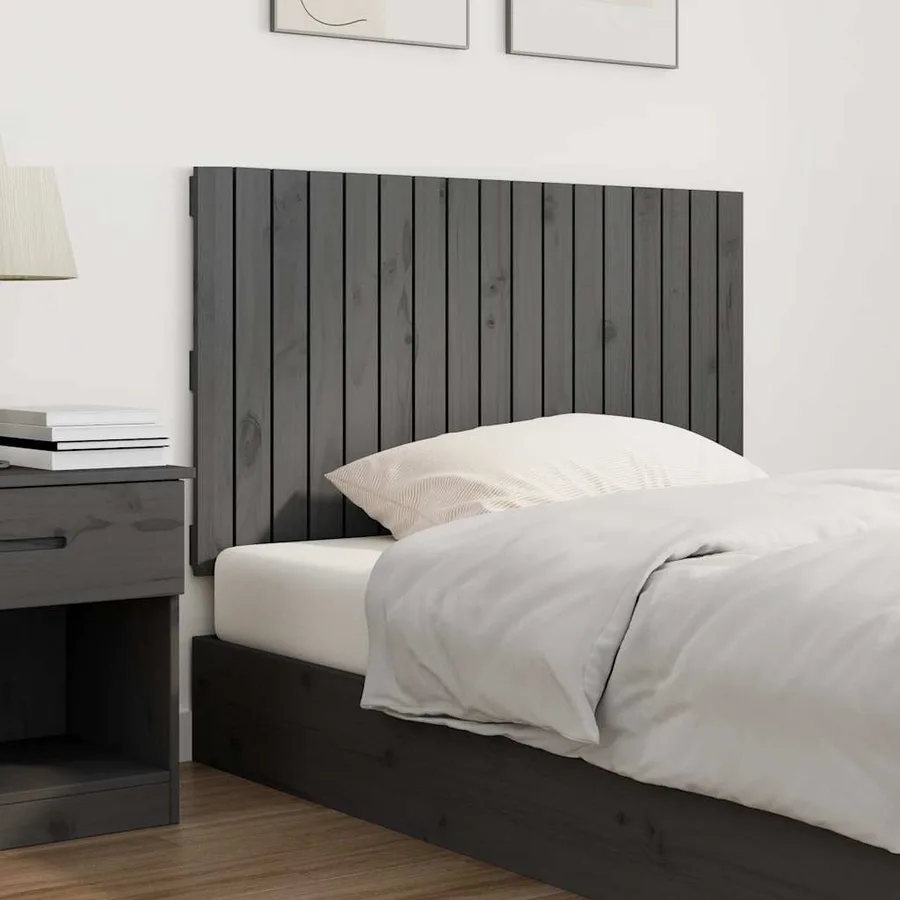 Tête de lit murale Gris 108x3x60 cm Bois massif de pin - 3