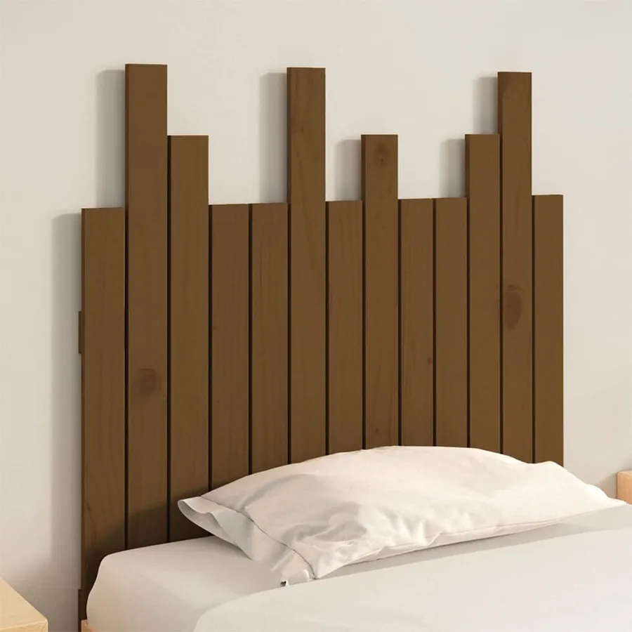 Tête de lit murale Marron miel 82,5x3x80 cm Bois massif de pin - 3