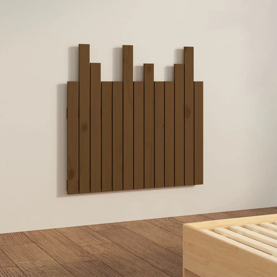 Tête de lit murale Marron miel 82,5x3x80 cm Bois massif de pin - 4