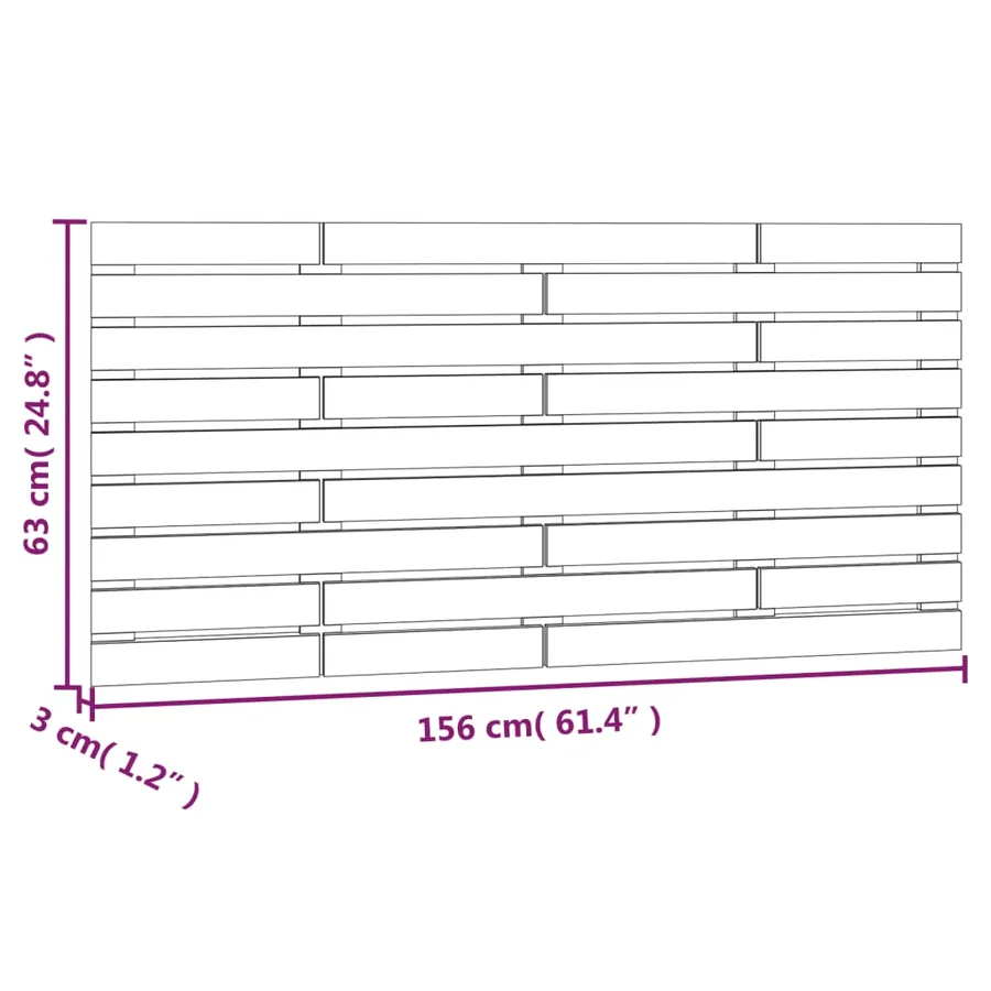 Tête de lit murale Gris 156x3x63 cm Bois massif de pin - 8