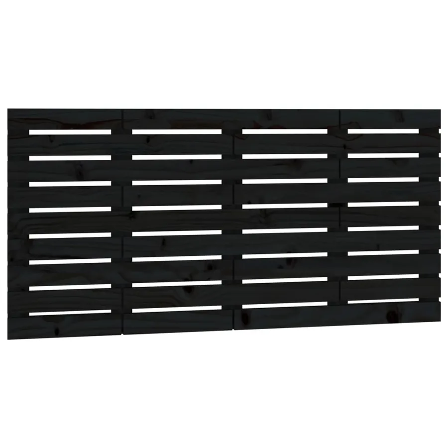 Tête de lit murale Noir 146x3x63 cm Bois massif de pin - 2
