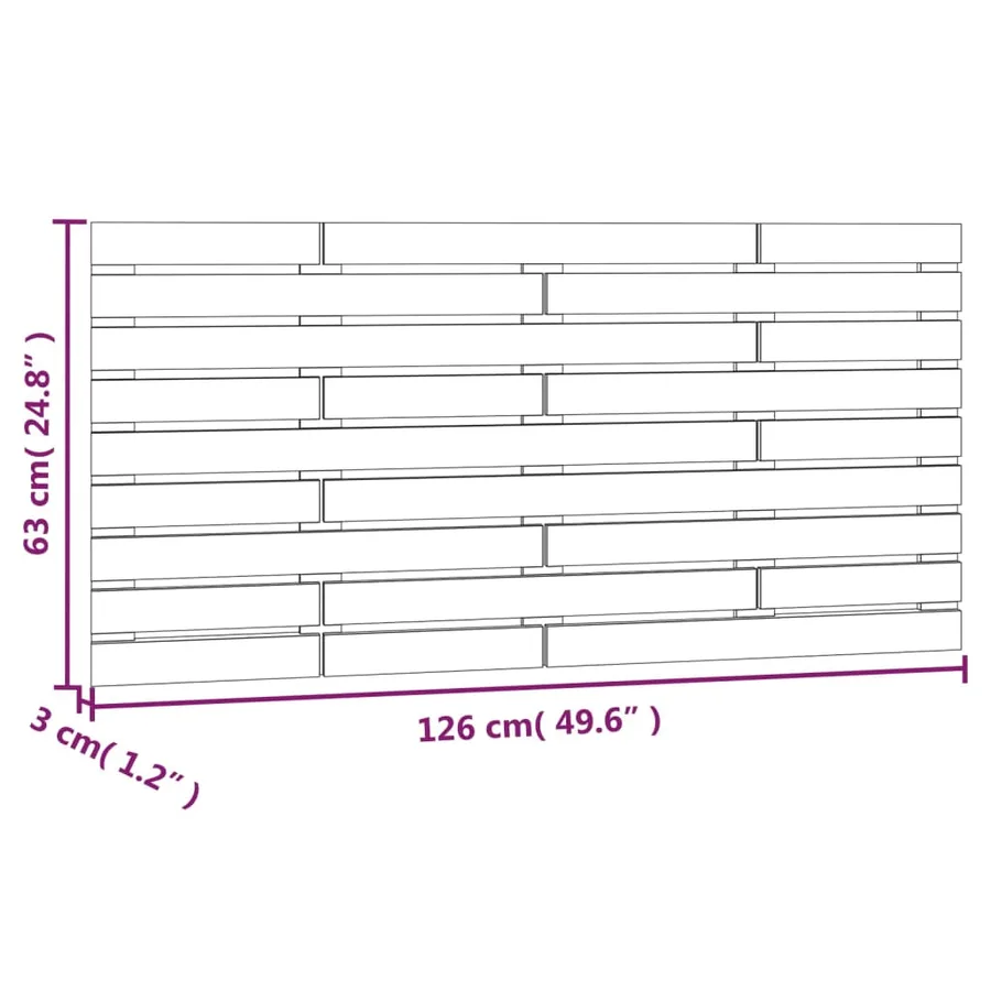 Tête de lit murale 126x3x63 cm Bois massif de pin - 8