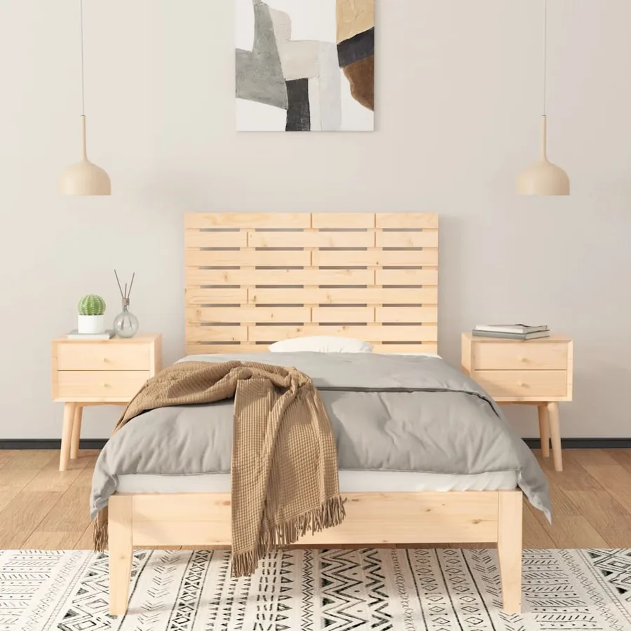 Tête de lit murale 96x3x63 cm Bois massif de pin - 3
