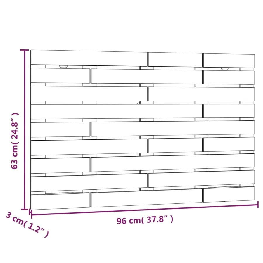 Tête de lit murale 96x3x63 cm Bois massif de pin - 8