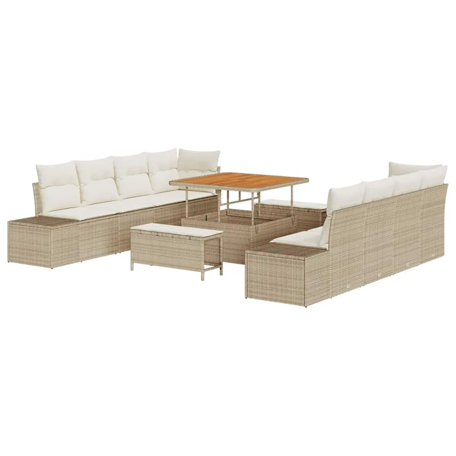 Ensemble de canapé de jardin Beige 100 x 100 x 71 cm Poly rotin - 2